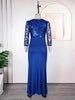Sequins Long Sleeve Chiffon Dresses Elegant Women Party Prom Birthday Evening Maxi Robes African Dashiki Clothing Turkey Kaftans