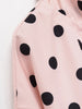 Woman Long Sleeve Polka Dot Solid Jacket High Collar Single Breasted Drawstring Coat Spring High Street Lady Chic Jackets