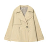Women's Spring Retro Adjustable Waist Lapel Short Trench Coat Female High Street Casual Long Sleeve Windbreaker Mujer