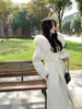 French Lazy Autumn Winter Hooded Double Faced Cashmere Coat Mid Length Real Fox Fur Collar Wool Warm Coat Women