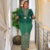 Plus Size African Party Dresses for Women Dashiki Diamond Bodycon Slit Long Dress Elegant Turkey Muslim Wedding Evening Gown