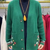 Autumn Pocket Knit Cardigan Women Casual Sweater Coat Single Breasted V-Neck All-Match Knitted Jacket Female Tops