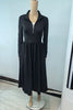 Black Long Dresses for Women Korean Simple High Waist Zipper-Up Turtleneck A-Line Dress Ladies French Style High Street Vestidos