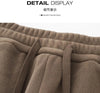 Women Fleece Lined Trousers Fall Winter Wearable Worn Resistant Cuffed Pants Loose High Waist Long Warm Casual Trousers