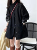 Temperament Short Trench For Women Lapel Single Breasted Solid Color Pockets Design Coat Spring Autumn 2Z2225