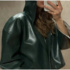 Urban Solid Pu Leather Women Jacket Street Stand Collar Long Sleeve Female Outwear Autumn Winter Lady Streetwear
