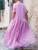 Spring Autumn Long Sleeve Loose Button Casual Maxi Dresses Woman Korean Plaid Pleated Lapel Shirts Dress