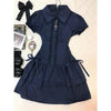 American Gothic Dark Y2K Vintage Dress Women Aesthetic Streetwear Harajuku Grunge Lace Patchwork High Waist Bow Party Dress