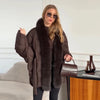 Vintage Faux Fur Patchwork Women Thicken Coat Long Sleeve Belt V-neck Female Outwear Winter Lady Streetwear