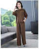 Two piece Women's Knitwear Casual Sets Spring Autumn Loose Temperament Pullover Tops+Wide leg Pants Female