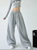 Harajuku Wide Leg Sweatpants Women Streetwear Baggy Oversize Gray Sports Pants Woman Drawstring Casual Joggers Trousers