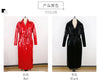 Spring Autumn Long Waterproof Shiny Reflective Black Patent Leather Cocoon Coat Women Sashes Designer Clothes