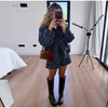 Vintage Print Zip Up Jacket 2 Piece Set Stand Collar Loose Coat High Waist Casual Shorts Women Autumn Retro Suit