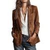 Women's Retro Suede Single-Breasted Blazer Spring Autumn Jacket Casual and Versatile Suede Jackets Women's Outerwear