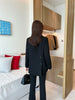 Women Autumn and Winter Blaze Black Cotton Lined Warm Suit Jacket Women's Korean Street Bombing Suit Coat