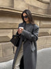 Elegant Solid Women Long Coat Single Breasted Turn-down Collar Loose Full Sleeve Lady Coats Spring Lady Street Outwears
