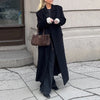 Elegant Solid Women Long Coat Single Breasted Turn-down Collar Loose Full Sleeve Lady Coats Spring Lady Street Outwears
