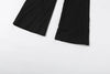 Double-Breasted Decoration Pants Women Metal Ring Tassel Elastic Waist Autumn Street Daily Hottie Bell-Bottom