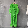 Chic Pleated Women's Dress Irregular Ruched Patchwork Design V Collar Niche Elastic Loose Lace Up Clothing 2DB1191