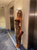 Leopard Prints Sequins Patchwork Lace Women Dresses Camisoles Hip Wrap Skinny Sexy Club Party Outfits Female