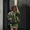 Chic Pu Leather Women's Jackets Skirts Suit Vintage Stand Collar Zipper Full Sleeve Outfits Female Autumn Lady Streetwears