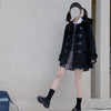 Ladies Coats Autumn/Winter Thickened Warm Solid Hooded Single Row Cow Horn Button Academy Style Woolen Coat Women's Clothing