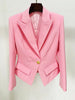 High Street Designer Jacket Women's Slim Fitting Single Button Lapel Blazer 3 Colors