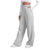 Women's Winter Sweatpants Solid Color Casual Fleece Sweatpants Outdoor Travel Camping Wide Leg Straight Pants