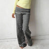 Womens Casual Pajama Pants Striped Low Waisted Lounge Pants Elastic Waist Drawstring Long Trousers