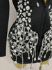 Sparkly Crystal Chains Pearls Long Sleeve Mini Dress Women Birthday Evening Party Nightclub Outfit Singer Wedding Costume