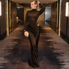 Autumn Long Sleeve Sexy Maxi Dress Women Hollow Out Turtleneck Ruched Bodycon Club Party Long Dresses Female