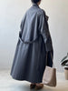 Stand Neck Long Trench Coat Women Spring Casual Turn-down Collar Single-breasted Trench Coat