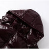 Chic Soild Cropped Quilted Jacket With Hood For Women Casual Zipper Pocket Oversized Warm Coat Lady Winter Street Outerwear
