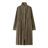 Black Pleated Stand Collar Longline Coat, Lightweight Wrinkle-Resistant Women's Casual Daily Office Commute Travel Outerwear