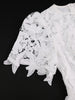 Elegant Lace Dress Irregualr Length Wedding Guest Bridal Shower for Bride Midi O Neck Hollow Out Women Classy Business Party