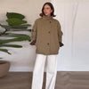 Casual Stand Collar Reversible Jacket For Women Long Sleeve Single Breasted Coat Lady Spring Autumn Chic Streetwear