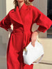 Winter Coat For Women Solid Loose Lapel Double Breasted Trench Vintage Long Sleeve Jackets Warm Thick Woman Coats