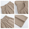 Korean White Corduroy Wide Leg Pants Women Autumn Loose Long Pants with Pockets Woman Daily Wear High Waist Casual Trousers