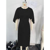 Elegant Office Lady Dresses O Neck Bat Sleeve Vestidos Women Spring Fall Temperament Slinky Dress Tailor-made T-Shirts