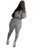 Street Women's Set Zipper Fly Crop Sweatshirt and Jogger Sweatpants Elegant Fall Sportwear Two 2-Piece Set Outfits