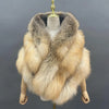 Janefur Real Fox Fur Shawl Poncho Women Elegant Wedding Bridal Formal Party Warm Winter Natural Fur Cape Coat