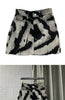 Women Gray Tie Dye Denim Mini Skirt High Waist A-line Jean Skirt Button Pocket Sexy Y2K Streetwear Printed Short Skirt