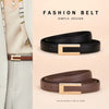Genuine Leather Belt for Women; Cowhide Waist Belt; Versatile Smooth Buckle; Dress Decoration Belt for