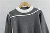Autumn Runway 2 Pieces Set Knitted Long Sleeve Pullovers Sweater Casual Patchwork Women Tops and Pants Suits Spring