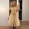 Cape Style Women Dress Turn Down Collar Shirt Dress Stand Collar Waist Defined Shirt Dress A Line Long Dress Daily Wear