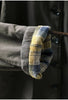 Women Vintage Hooded Button Parkas Plus Cotton Winter Coats Solid Color Patchwork Pockets Warm Long Parkas