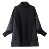 Women's Winter Parka Coat Versatile Lady Splicing Knitted Outerwear Temperament Casual Ladies Sweater Jacket