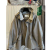 Spring Autumn Korean The Design Sense Niche Loose Casual Hem Drawstring Waist Hooded Windbreaker Female Long Coat Lady Top