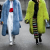 Women Thick Faux Fur Jacket Work Y2k Autumn Winter Maxi Coat Long Warm Belt Fur Purple Parkas Bontjas Furry Outerwear