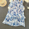 Court Style Long Dresses for Women Floral Print Flare Sleeve Stand Collar Female Elegant Vestidos Chiffon Maxi Dress
